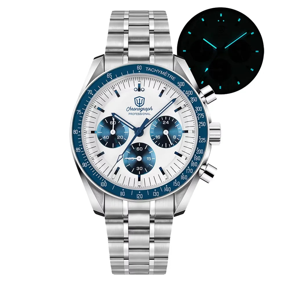 Watchdives New Wd1863 Quarz-Herrenuhr VK63 Chronograph Bubble-Saphirglas Wasserdicht 39Mm Stahl Top-Marke Luxus-Business-Uhr