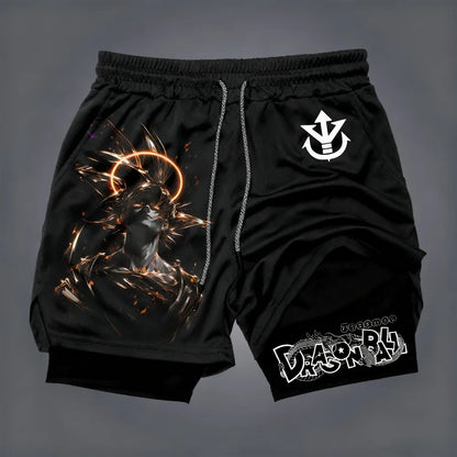 2026 Summer Dragon Ball Z Dark Inferno Spirit Goku 3D Printed Double-Layer Loose-Fitting Breathable Quick-Drying Short Pants
