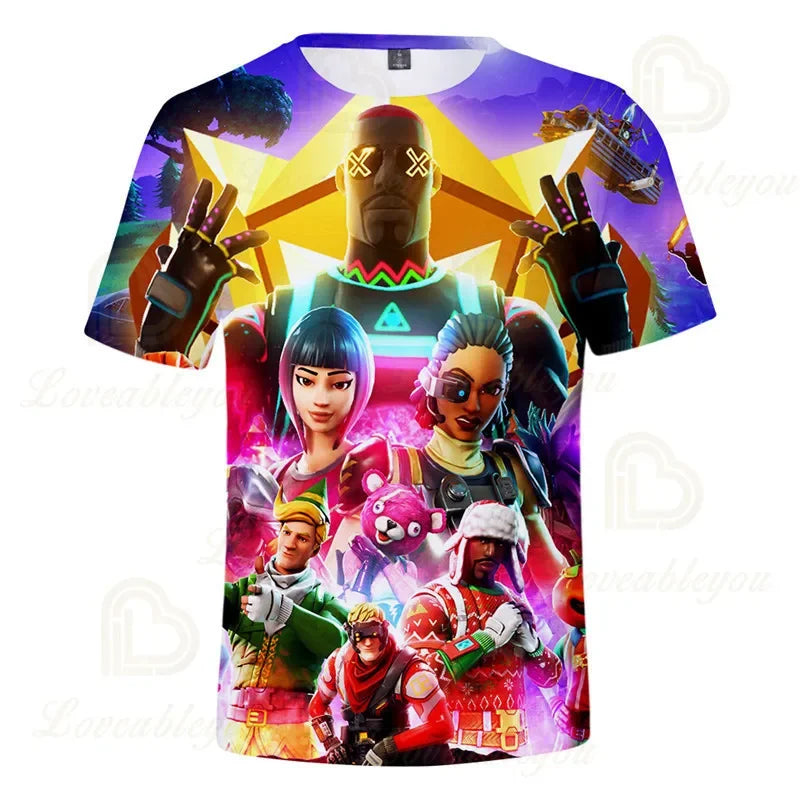 Fortnite Victory Game 3D-T-Shirt für Babys, Harajuku-T-Shirt für Kinder, süße Battle-Royale-Hero-Oberteile für Jungen und Mädchen