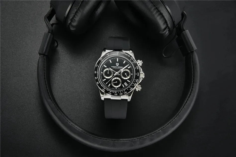 Novo Original PAGANI DESIGN PD-1664 Relógio de Pulso de Luxo para Homem, Movimento de Quartzo Japonês VK63, Safira, Cronógrafo Resistente à Água, Dourado