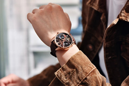 PAGANI DESIGN – Luxusné mechanické pánske hodinky, 41 mm, zafírové sklo, kožený remienok, vodotesné, v štýle pilotných hodín, s tourbillonom a fázou mesiaca