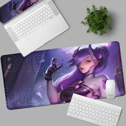 Tapete de rato gaming Overwatch Anime Girl grande XXL com impressão HD, base para teclado de computador, portátil e escritório, tapete de secretária em borracha macia 900x400 MM