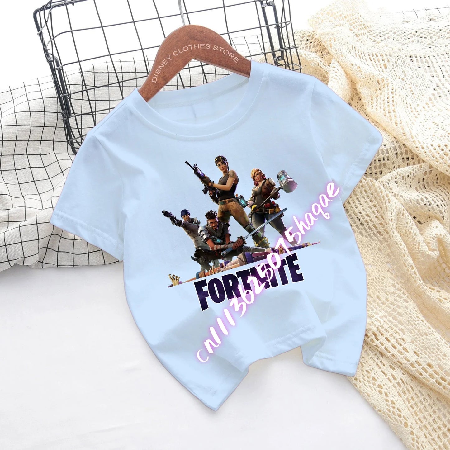 Fortnite-Kinder-T-Shirts mit Cartoon-Spiel-Figuren-Print, Fortress-Night-Tees, kurzärmelige Sommer-Tops für Jungen und Mädchen
