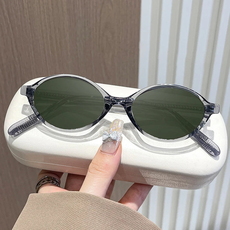VICKY Simple Geometric Oval Small Frame Retro Design Women's Polarized Sunglasses UV Protection Customizable Prescription K9142