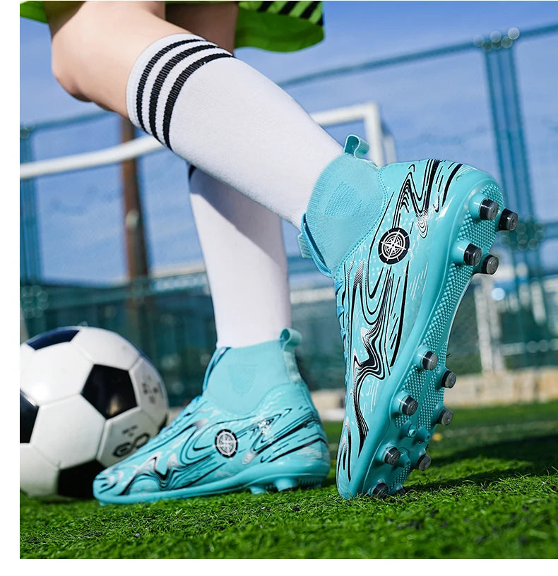 Chuteiras de Futebol Profissionais para Homem, com Pitons, Antiderrapantes, Respiráveis e Confortáveis, para Treino e Jogo, para Rapazes, Relva Natural e Sintética