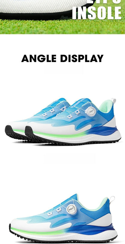PGM Men's Golf Shoes with Ultra Soft Sole, Knob Shoelaces, Breathable, Anti-Slip Outdoor Sports Sneakers XZ412