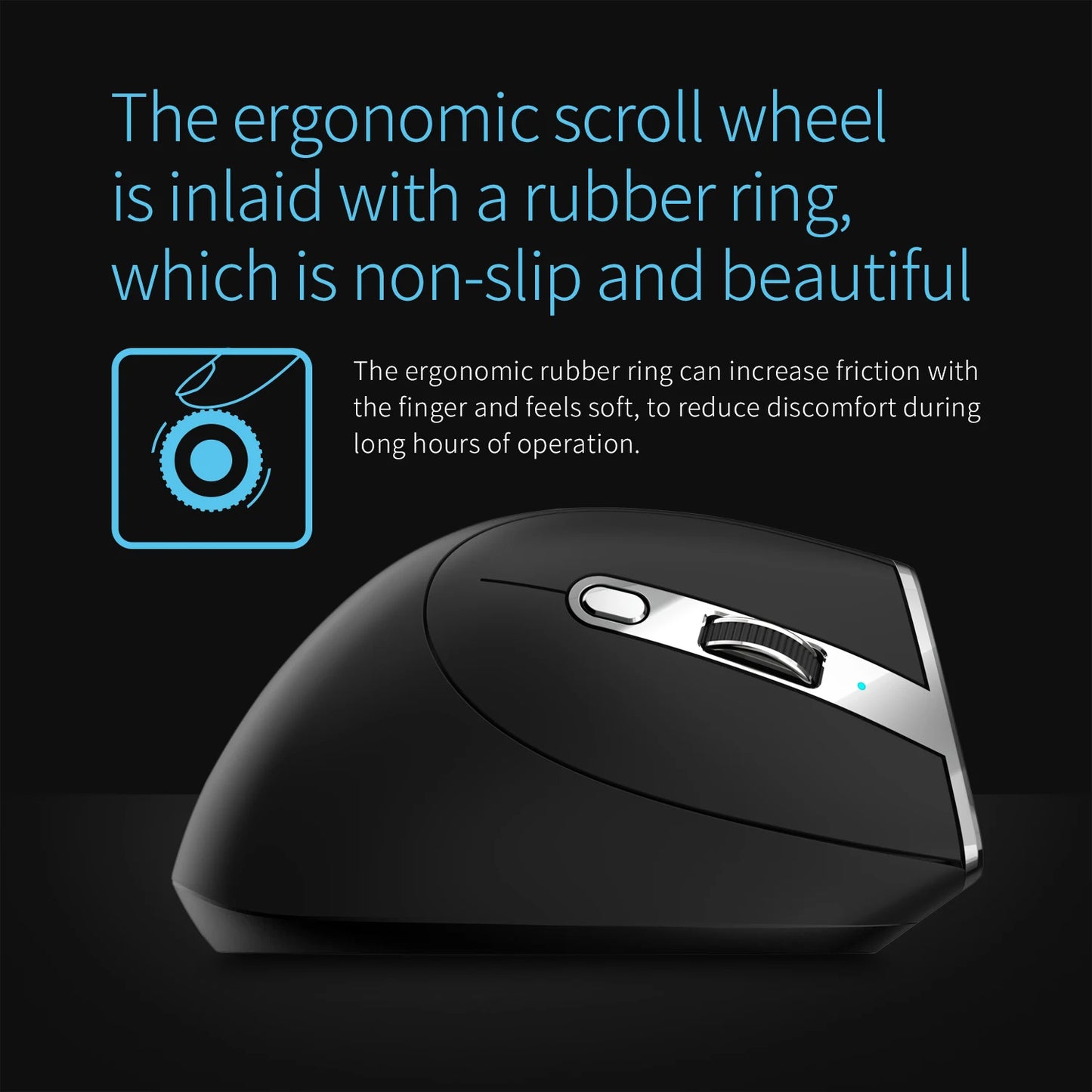 ZELOTES F36 Vertical Wireless Mouse Bluetooth Ergonomic Mice Rechargeable Programmable Gaming Mouse 2.4G 2400DPI for Laptop PC