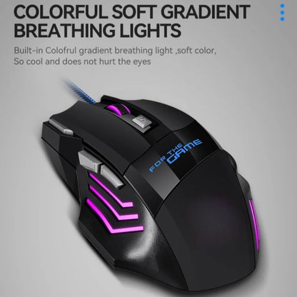 Ratón gaming con cable USB G6, 7 botones con rueda de desplazamiento, 5500DPI ajustables, óptico y ergonómico, para e-sports, portátil, PC y Xiaomi