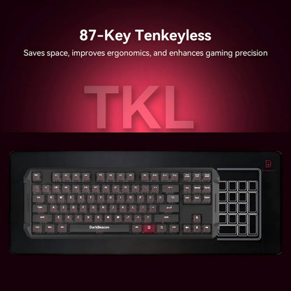 DarKBeacon RGB 87 tasti, tastiera compatta TKL USB cablata, hot-swappable, meccanica silenziosa per Windows, laptop, PC, gaming e lavoro
