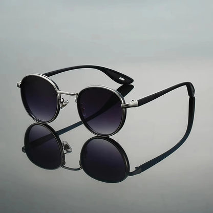 KLASSNUM Round Vintage Sunglasses Men Women 2026 New Punk Fashion Shades Trendy Luxury Brand Casual Anti UV Lens Sun Glasses