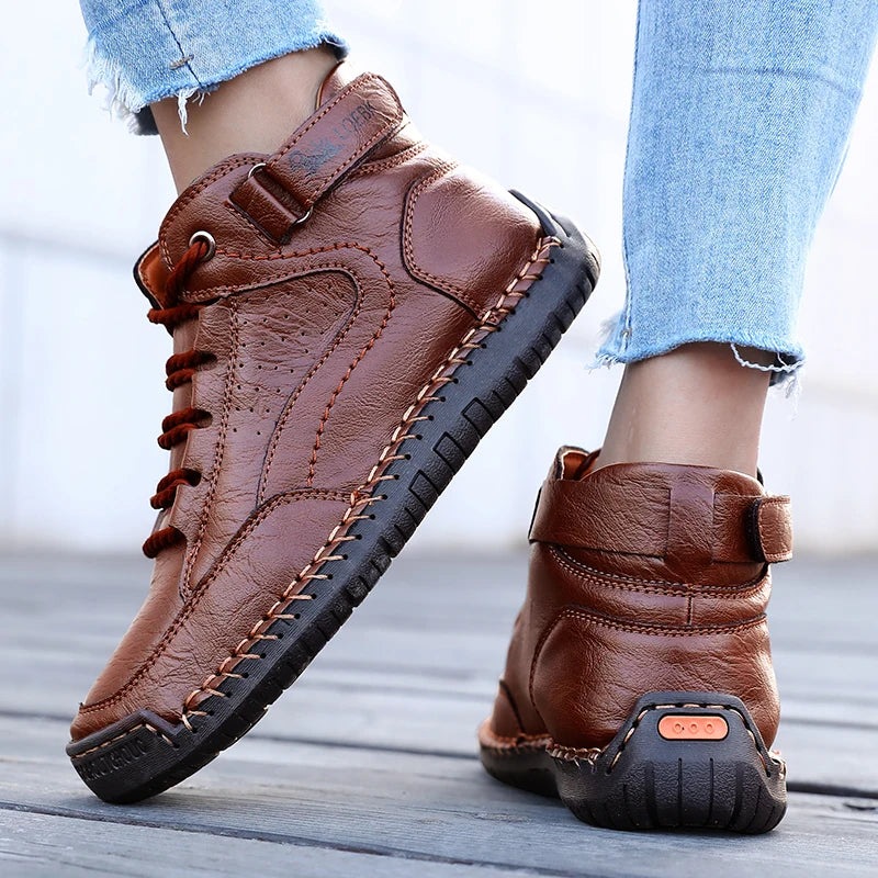 Shoes for Women Spring/Autumn Handmade Leather Casual Shoes Fashion Soft Casual Walking Sneakers Breathable Women's Ankle Boots