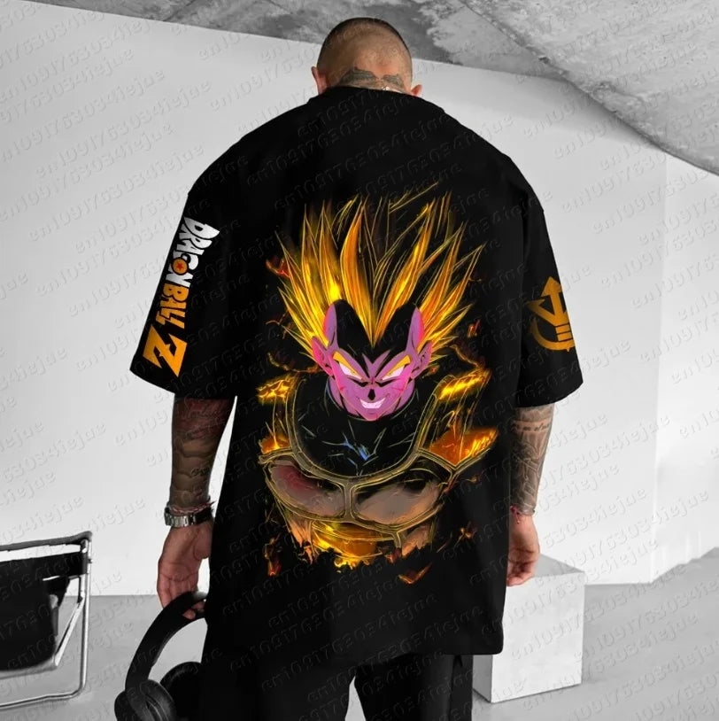 2026 Summer Dragon Ball T-Shirt aus 100% Baumwolle für Herren – neuer Anime-Print, bequem und atmungsaktiv, Plus Size, lässig und locker sitzend