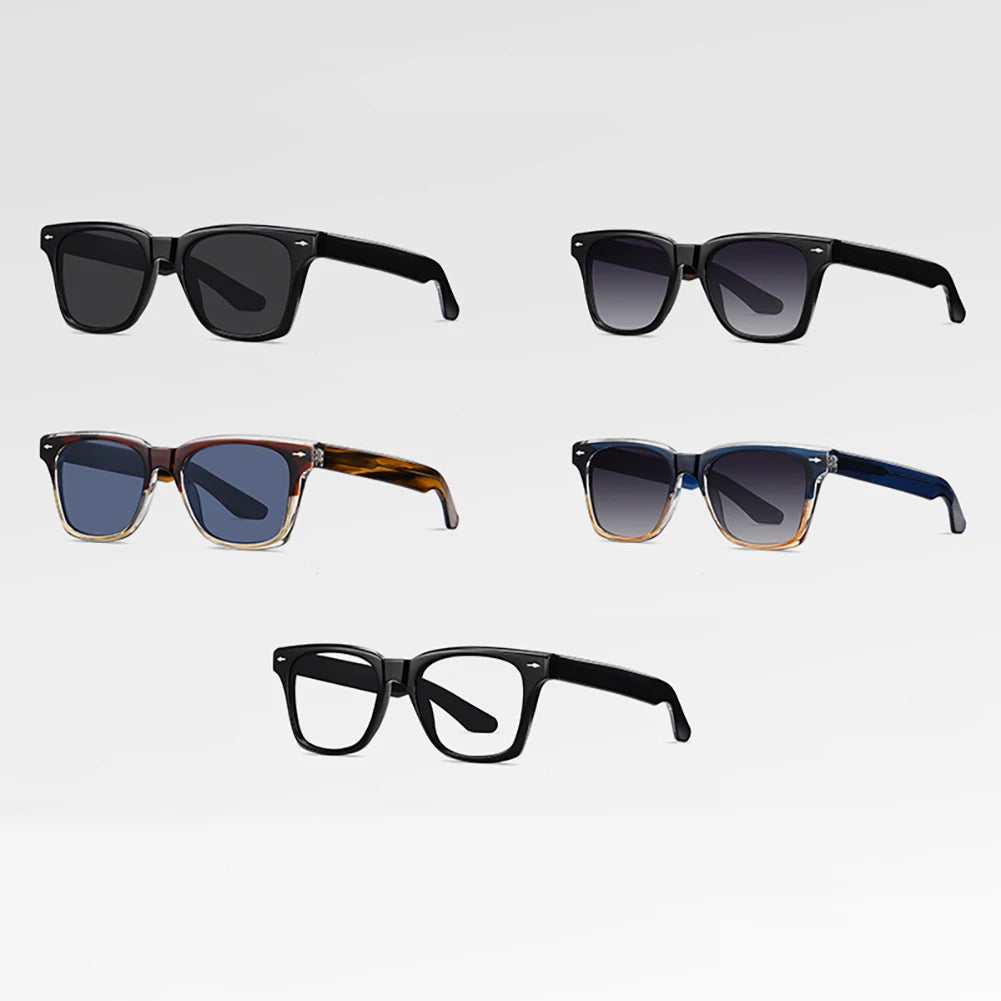 Swanwick TR90 retro polarized sunglasses men acetate square sun glasses for women unisex UV400 grey black European style