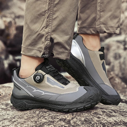Rotary Buckle Men's Trekking Sneakers Outdoor Platform Hiking Shoes Men Sports Shoes Comfortable Non-slip Climbing Walking Shoes