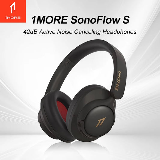 1MORE SonoFlow S Wireless Bluetooth Noise-Cancelling Headphones 42dB ANC Hi-Res Audio 90H Battery Life Over-Ear Headset