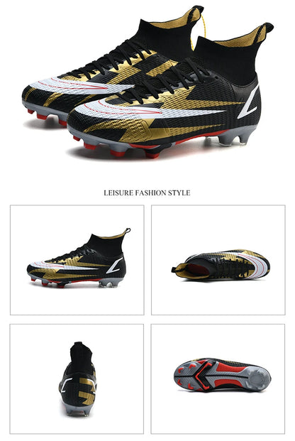 2025 New Long Nail Large Size Football Shoes Teenager Ankle Anti-slip Training Latest Sneakers FG/TF Soccer Shoes