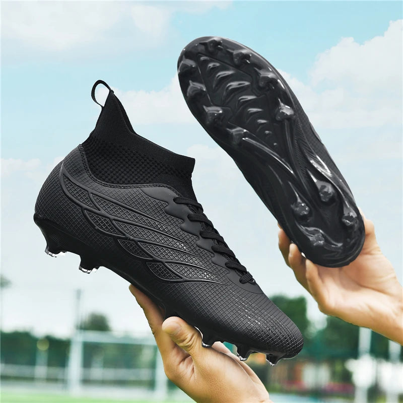 Superfly FG bottes de Football crampons de Football en plein air chaussures noires chaussures de Sport professionnelles souples bottes confortables respirantes grande taille