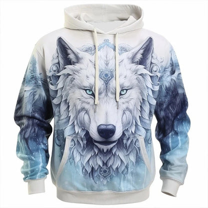 Felpe con cappuccio 3D Print Animal Wolf da uomo e donna, moda autunnale streetwear oversize, pullover Y2K unisex