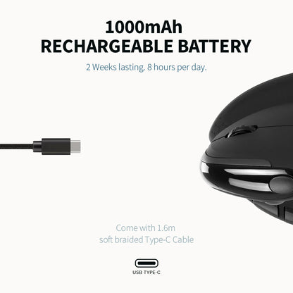 Rato Vertical Ergonómico Delux M618XSD Seeker com Ecrã OLED 4000DPI, Recarregável, 1000mA e Tampa Traseira Amovível para Computador