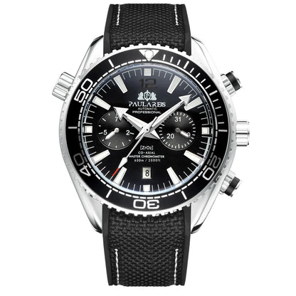 PAULAREIS P Reloj mecánico automático de lujo para hombre, cuerda automática, correa de caucho, resistente al agua, luminoso, con fecha, reloj de moda para hombre