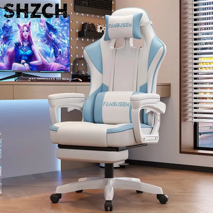 Chaise de jeu pour esports, chaise d'ordinateur pour la maison, confortable, ergonomique, inclinable, avec dossier réglable en hauteur, idéale pour les dortoirs.