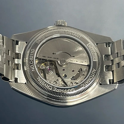 CADISEN 38MM Men's Automatic Mechanical Watch Luxury AR Sapphire Glass Water Resistant Stainless Steel MIYOTA 8215 Reloj Hombre