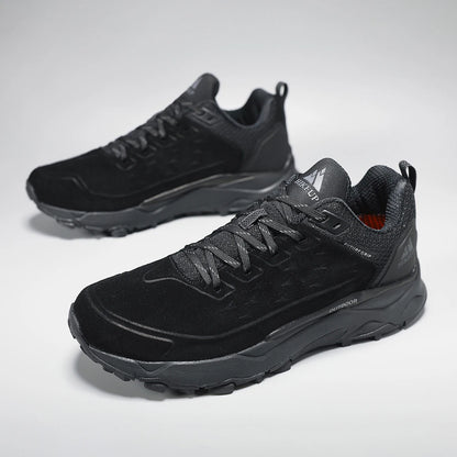HIKEUP Latest Men's Hiking Shoes, Wear-Resistant Non-Slip Outdoor Sneakers, Rock Climbing Trekking Hunting Men Sports Suede Leather
