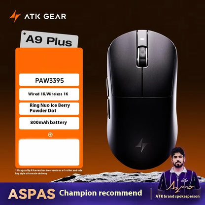 ATK A9 Plus Gaming-Maus kabellos A9/A9 SE/A9 Pro Tri-Mode 8K Gaming-Maus leicht A9 Ultimate E-Sports PC-Geschenk individuell angepasst