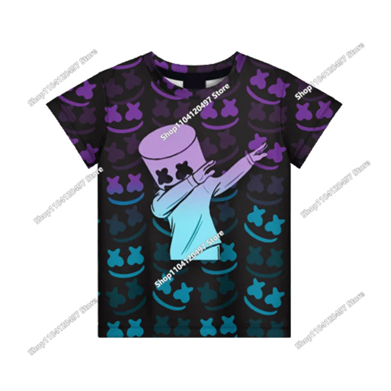 T-shirt estiva Fortnite per adulti e bambini con stampa digitale 3D, vestibilità ampia, taglie grandi, maniche corte