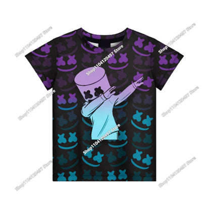 T-shirt estiva Fortnite per adulti e bambini con stampa digitale 3D, vestibilità ampia, taglie grandi, maniche corte