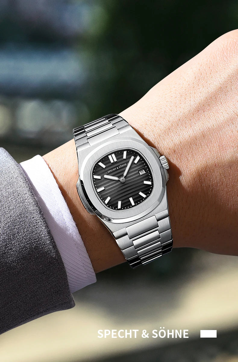 Specht & Söhne New Arrivals Men's Watch Rose Gold 5711 Classic Sports Watches Ultrathin Stainless Steel Sapphire 50M Waterproof