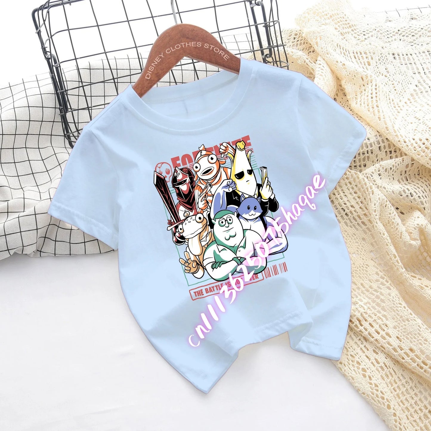 Fortnite-Kinder-T-Shirts mit Cartoon-Spiel-Figuren-Print, Fortress-Night-Tees, kurzärmelige Sommer-Tops für Jungen und Mädchen