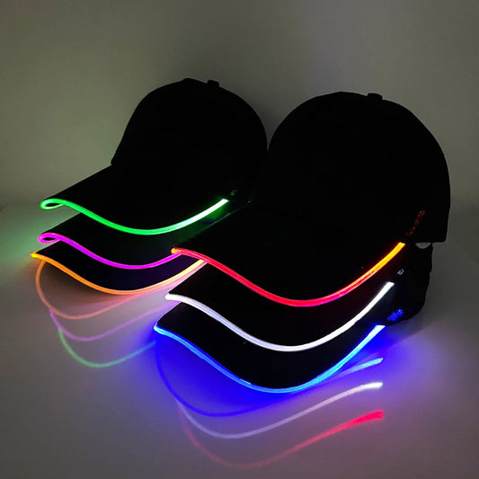 Cappellino da baseball luminoso fashion a LED, cappello hip-hop fluorescente per bar e club, per uomo e donna, DJ, danza, accessori e costume