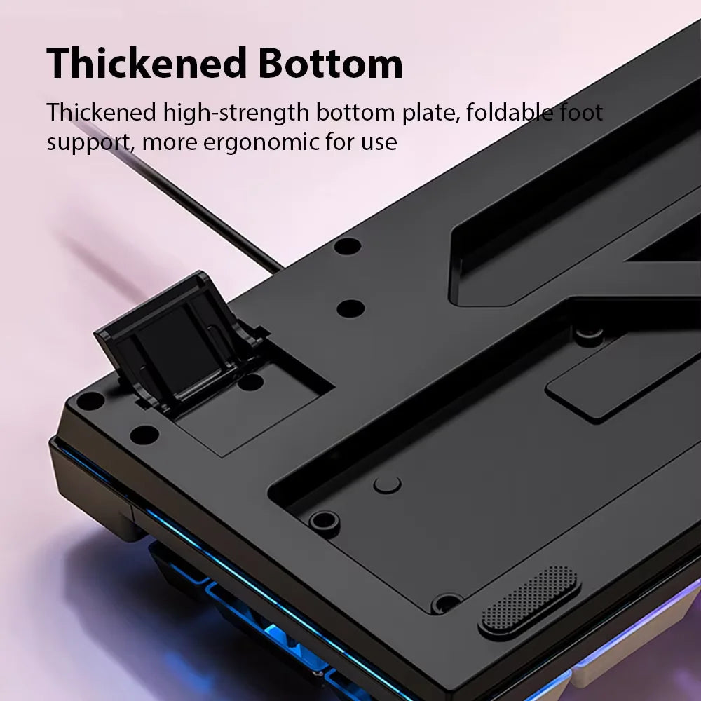 Tastiera gaming RGB cablata USB a 104 tasti, cavo da 1.3M, tastiera a membrana con sensazione meccanica per PC, laptop, Windows e IOS