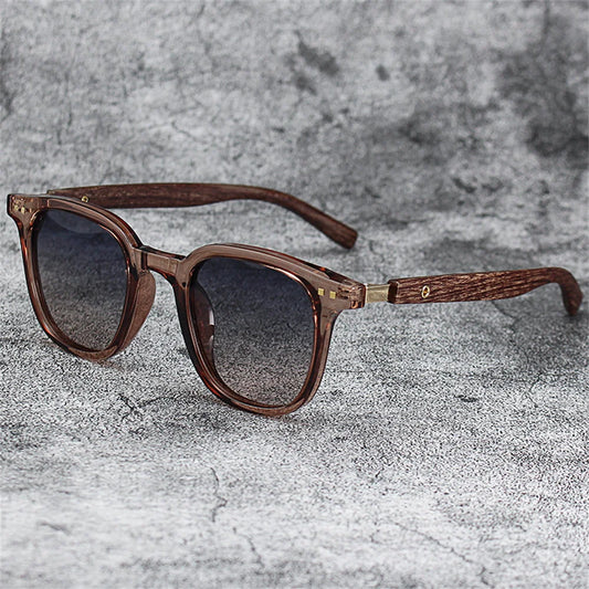 KLASSNUM Men Vintage Wooden Frame Sunglasses Classic Brand Sun Glasses Coating Lens Men Polarized UV Protection Driving Eyewear
