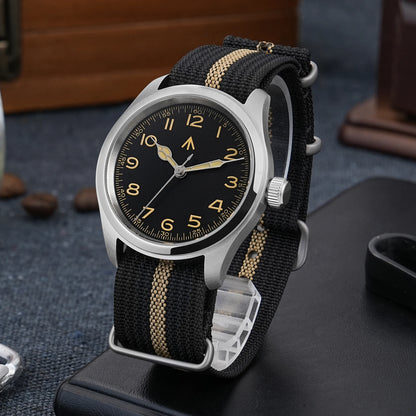 Militado ML08 Vintage Watch VH31 Quartz Movement Domed Sapphire Crystal Wristwatch BGW9 Luminous Vintage 38mm Quartz Watches