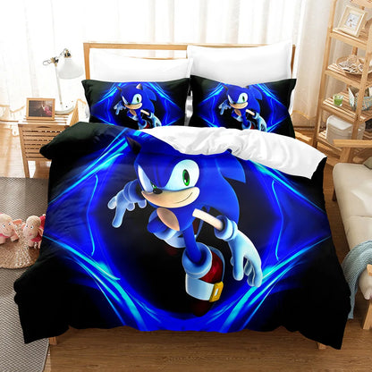 Cute Sonics Boy Bedding Set Exquisite 3D Digital Cartoon Sonics Duvet Cover Comforter Bed Youth Kids Girl Boys Gift