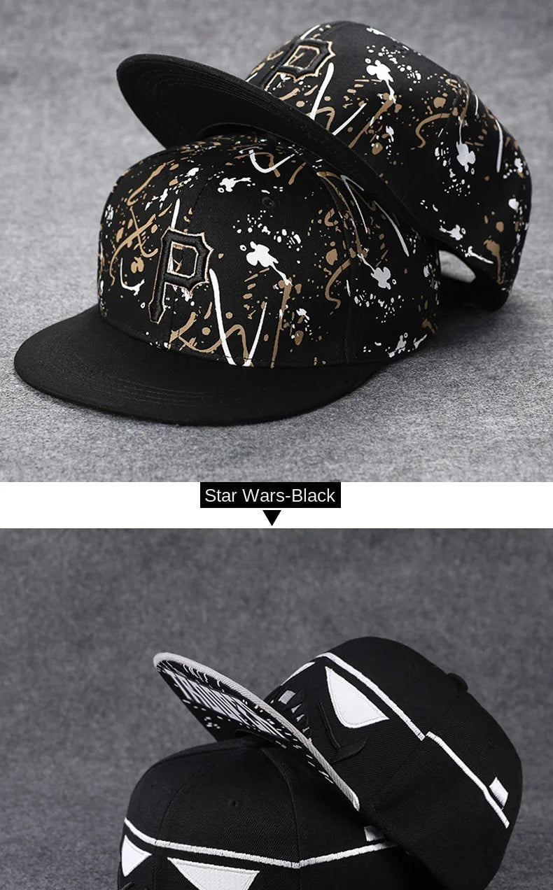 Herren-Baseballkappe mit Buchstabenstickerei, „Tide“, universell kombinierbar, flache Krempe; Damen-Sommer-Hip-Hop-Kappe, Outdoor-Sonnenkappe, verstellbare Schirmkappe
