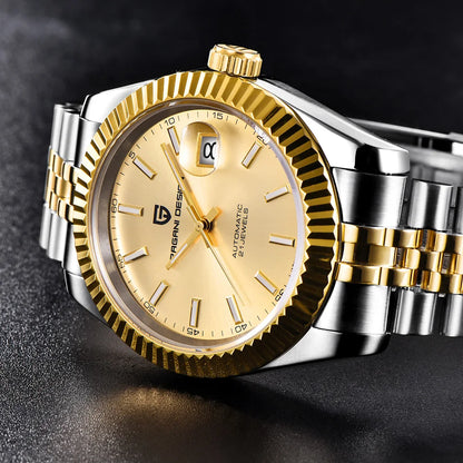 Relojes PAGANI DESIGN 2026 nuevos de lujo en oro y plata, relojes mecánicos para hombre, acero inoxidable, cristal de zafiro, reloj automático