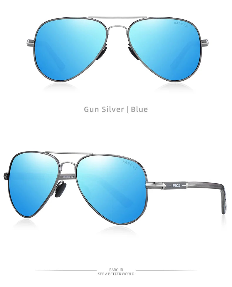 BARCUR Polarized Mens Sunglasses Pilot Sun Glasses for Men accessories Driving Fishing Hiking Eyewear Oculos Gafas De Sol
