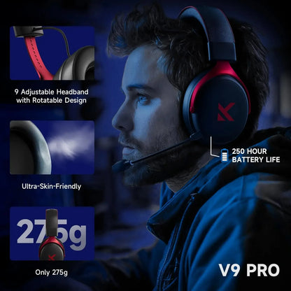 MCHOSE V9 Pro Electronic Sports Headset Three Mode Game USB Wireless 7.1 Channel Surround Sound Portable Headset with Microphone