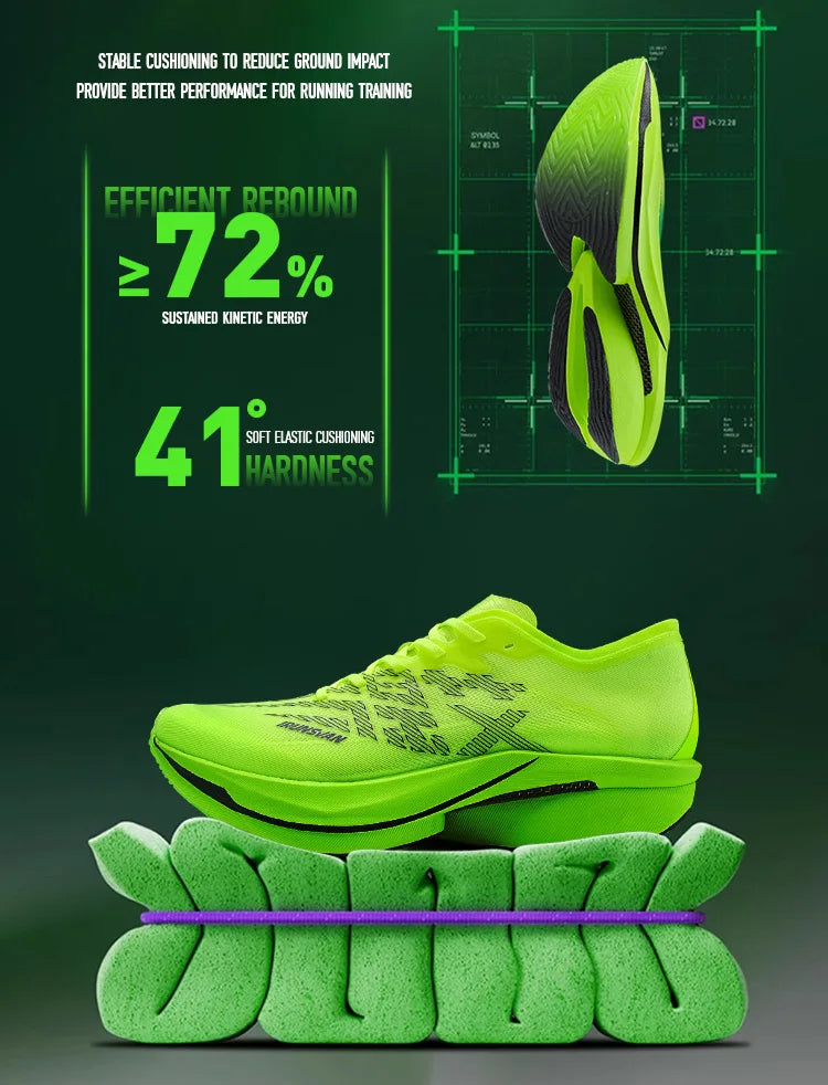 IRUNSVAN Carbon Plate Sports Shoes, Marathon Professional Running Shoes, Shock Absorbent Breathable Jogging Shoes, Unisex Model 095