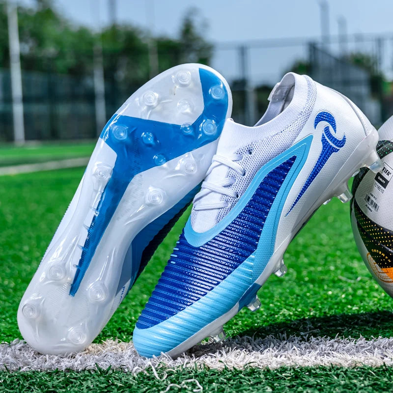 Nouvelles chaussures de football pour hommes, crampons longs antidérapants et respirants pour le sport en extérieur, idéales pour l'entraînement et les matchs, confortables pour adultes