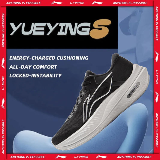 Li-Ning vyriški YUEYING 5 optimizuoto amortizavimo bėgimo bateliai su plačia pirštų zona, TEMPO BOUNSE, atspindintys LiNing sportbačiai ARHV015 ARHW003