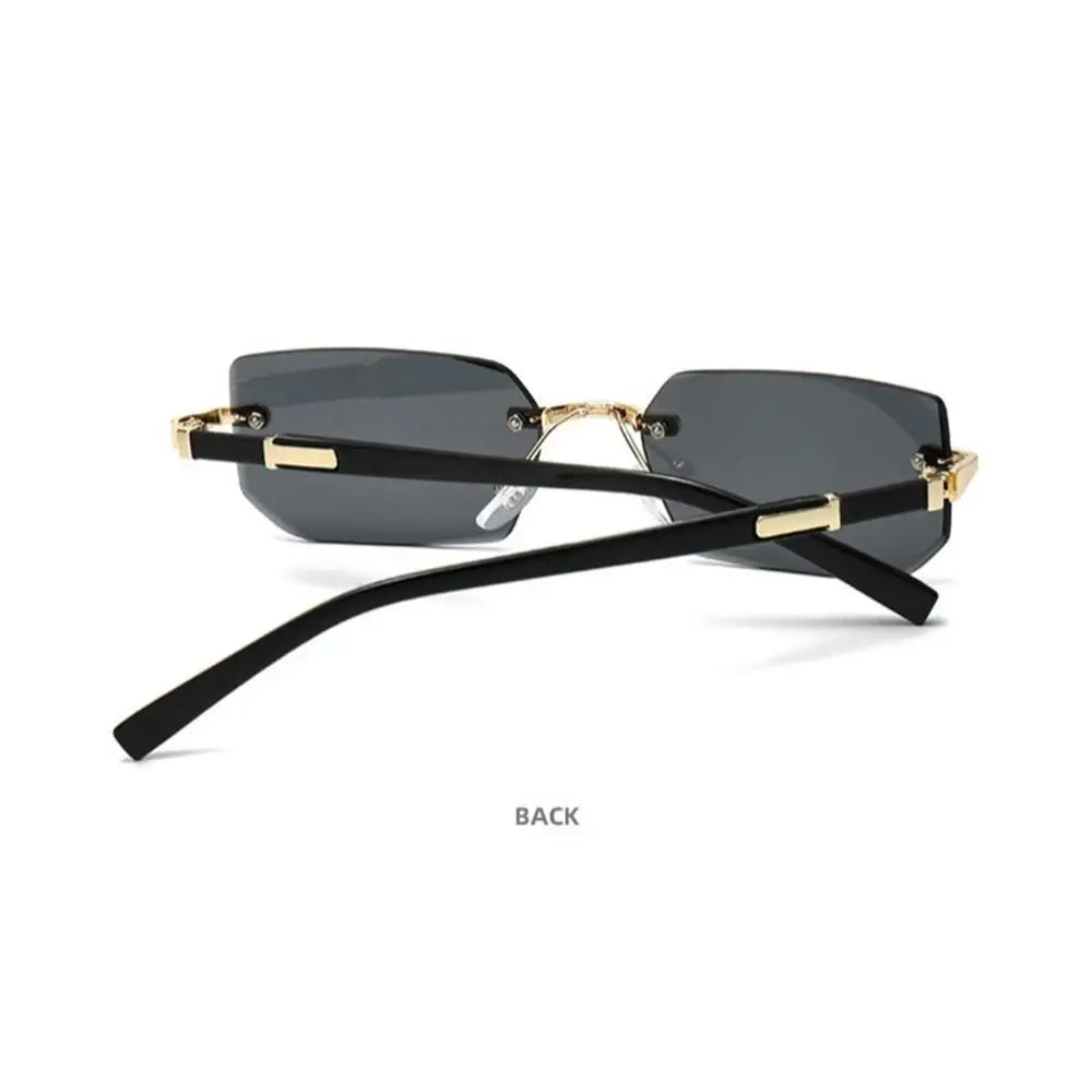 Trendy Rimless Sunglasses for Men Women Fashion Frameless Rectangle Sun Glasses Retro UV400 Shades Summer Goggles Eyewear