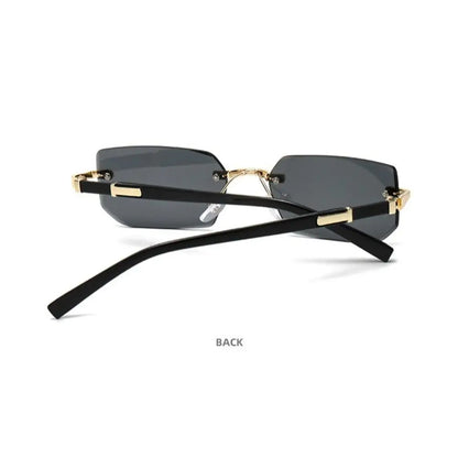 Trendy Rimless Sunglasses for Men Women Fashion Frameless Rectangle Sun Glasses Retro UV400 Shades Summer Goggles Eyewear
