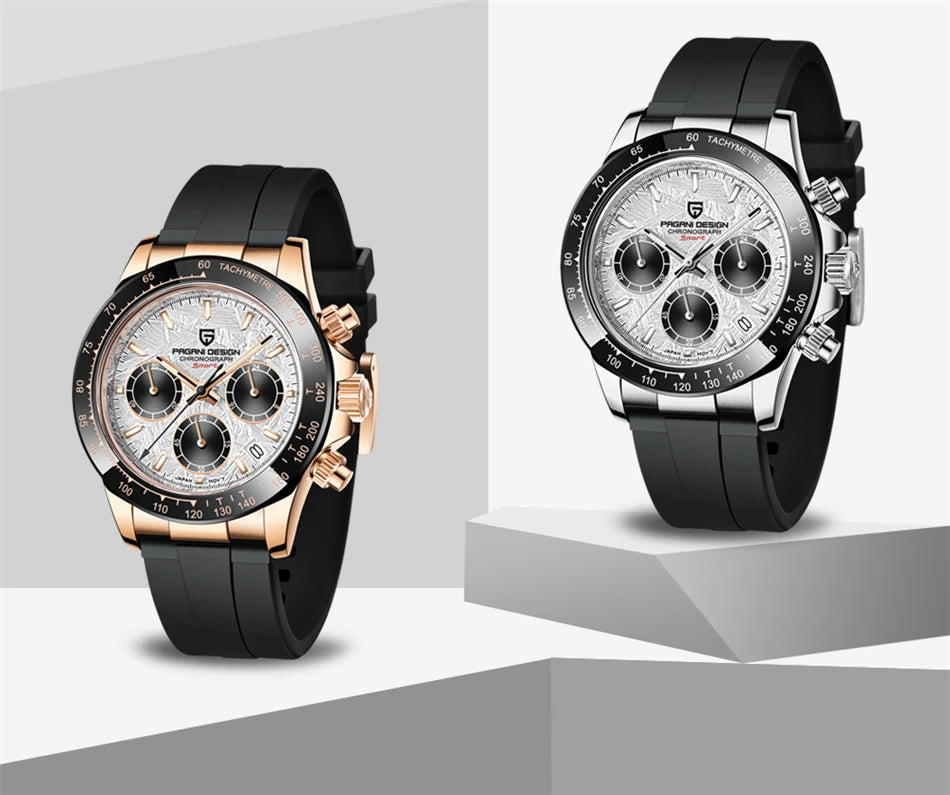 40mm New V2 PAGANI DESIGN Men's Quartz Watches Sapphire Retro Chronograph Stainless Steel Waterproof Watch Men Relogio Masculino