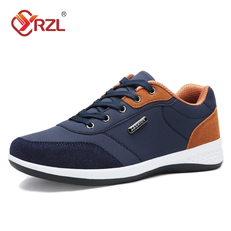 YRZL Scarpe da uomo primavera autunno impermeabili da passeggio, sneakers casual in pelle da uomo, scarpe sportive antiscivolo, calzature da tennis per uomo