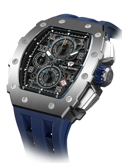Reloj TSAR BOMBA New TB8204 para hombre, cronógrafo de cuarzo japonés, resistente al agua 50M, reloj de pulsera deportivo de moda, reloj masculino de lujo, regalo para hombre