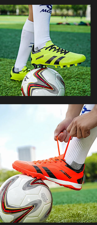 Neue Fußballschuhe für Herren und Damen, Hallen- und Outdoor-Sportschuhe mit langen Stollen und Multinocken für das Fußballtraining auf Matten